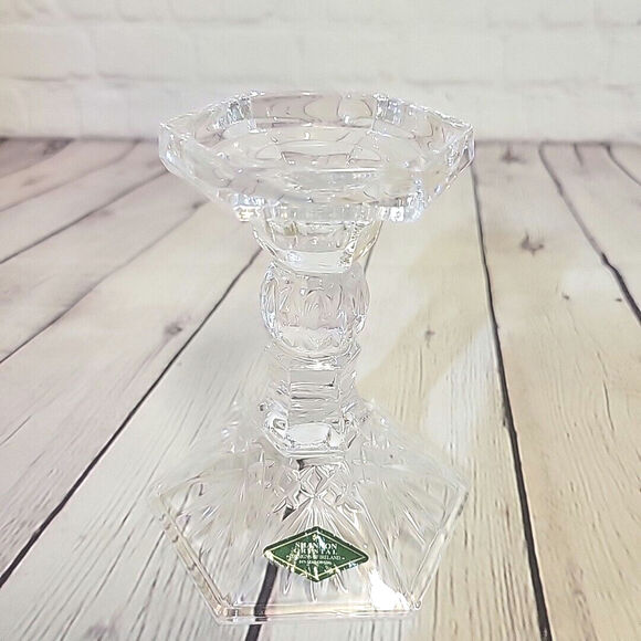 Shannon Crystal Designs of Ireland Taper Pillar Candle Holder Pineapple Design - Picture 2 of 6